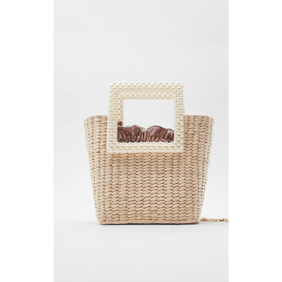 Zara Handbags - Zara Pearl handle Basket Bag